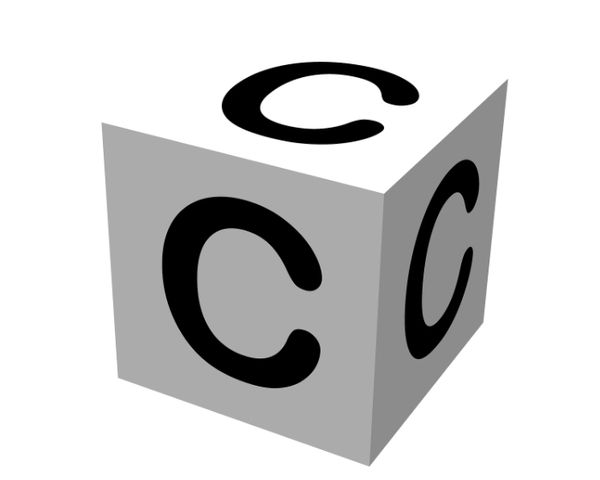 Cube with C on three sides.